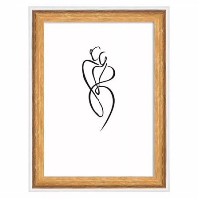 Képkeret, fa, 10x15 cm, "Silhouette", natúr