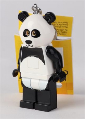 Kulcstartó, LED világítással, LEGO "Panda Guy"