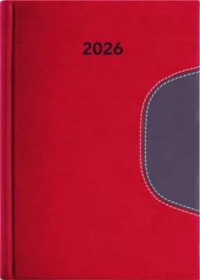 Naptár, tervező, B5, heti, DAYLINER "Memphis", piros-szürke