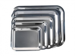 Tálca, szögletes, rozsdamentes acél, 40x32,5 cm