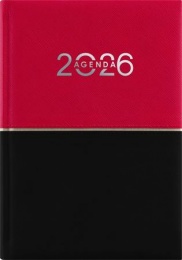 Naptár, tervező, B6, heti, DAYLINER "Contrast", piros-fekete