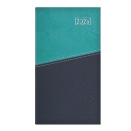 Zsebnaptár, álló elrendezésű, TOPTIMER "Duplex", türkiz-kék