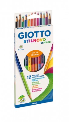 Színes ceruza 12 db-os Giotto Stilnovo Bicolor kétvégű hatszögletű