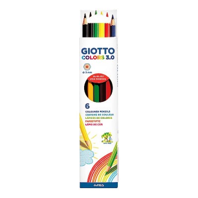 Színes ceruza 6 db-os Giotto Colors 3.0 famentes hatszögletű vékony